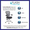 Flash Furniture Office Chair, Mesh, Dark Gray Mesh/White Frame HL-0001-WH-DKGY-GG - alternate 6